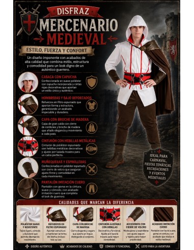 Costume Medievale Taglia L | Costumi per Adulti Il Re del Carnevale